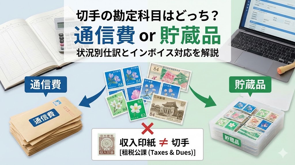 切手を購入・使用した際の勘定科目は「通信費」が基本ですが、大量購入や決算跨ぎでは「貯蔵品」への振替が必要です。本記事では、実務で迷う収入印紙との違い、消費税の課税タイミング、インボイス制度下の注意点をプロの視点でわかりやすく解説します。